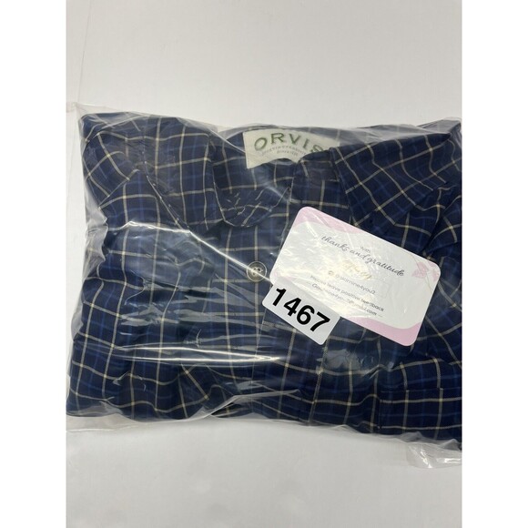 Orvis Blue Plaid Casual Button Down Shirt - Picture 7 of 7